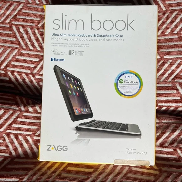 ZAGG Slim Book iPad Air 2 Bluetooth Keyboard Backlit Keys Detachable Case NEW - Picture 3 of 8